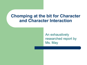 Characterization, Modes of Speech, & Character Types