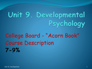 9 2010 Unit 9 Developmental Psychology