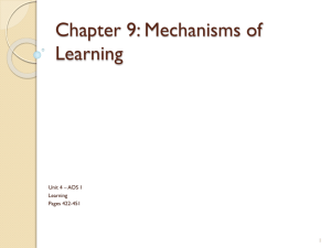 Chapter 9 - Mechanisms of Learning - psych