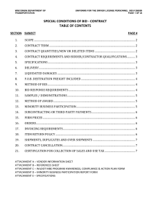 special conditions of bid