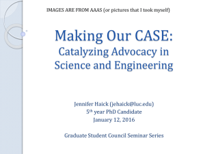 Making Our CASE: Catalyzing Advocacy in Science and Engineering