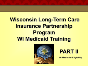 Eligibility Requirements for WI Medicaid Payment of Long