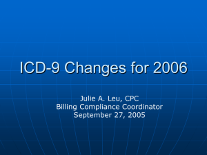 ICD-9 Changes for 2005