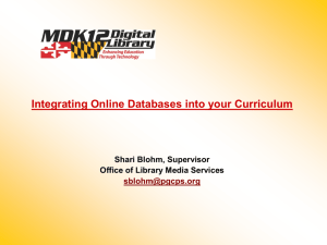 Integrating Online Databases into your Curriculum