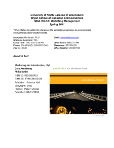 MBA 706-51: Marketing Management Spring 2011