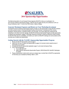 2014 Sponsorship Opportunities - National Association of Local