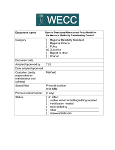 Model Specifications - Directional Overcurrent Relays 2013-10-03