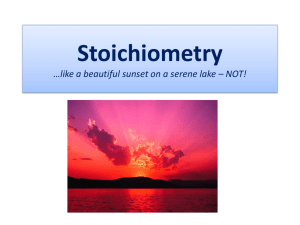Stoichiometry *like a beautiful sunset on a serene lake * NOT!