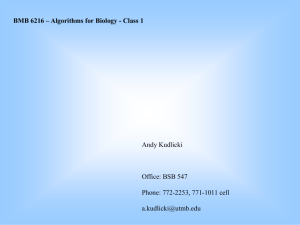 BMB 6216 – Algorithms for Biology