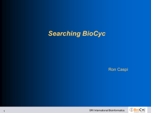 Methods of Searching BioCyc - Bioinformatics Research Group