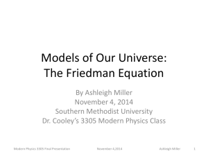 Models of Our Universe - SMU Physics