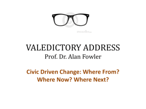 VALEDICTORY LECTURE Prof. Dr. Alan Fowler