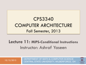Lect11-MIPS-Conditional Instructions