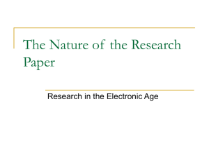 The Nature of the Research Paper