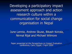 Developing a participatory impact assessment approach and action