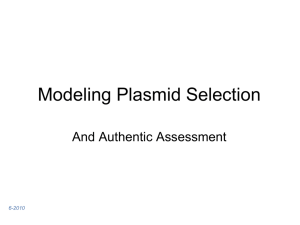 Modeling Plasmid Selection - Biology2020