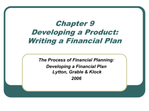 Chapter 9 Developing a Product: Writing a Financial Plan