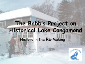 The Babb's Project on Historical Lake Congamond