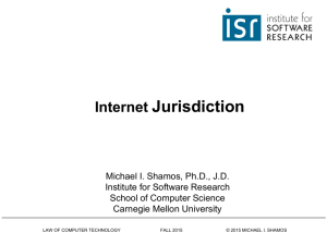 Internet Jurisdiction - Carnegie Mellon University