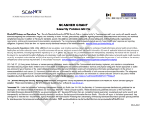 DRAFT SCANNER GRANT Security Policies Matrix Illinois HIE