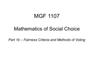 Fairness Criteria and Methods of Voting
