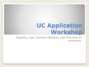 UC Application Workshop Power Point