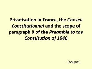 Privatisation in France, the Conseil Constitutionnel by Abigael