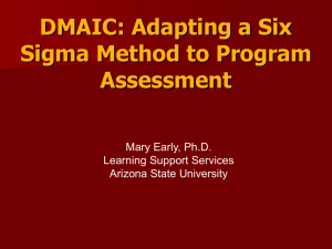 DMAIC: Adapting a Six Sigma Method to Program