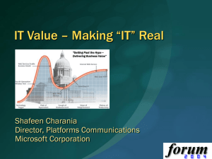 Value – Making “IT” Real
