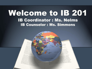 Internal Assessments - PHS International Baccalaureate