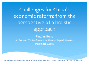 Challenges for China to adopt system approach to economic reforms