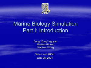 Design Patterns for Marine Biology Simulation