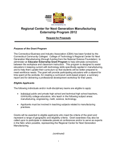 Request for Proposal - Regional Center for Next Generation