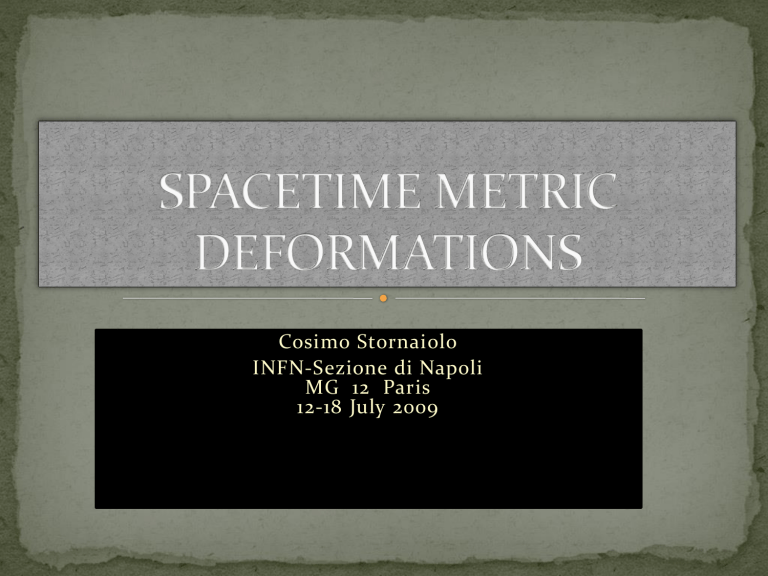 Spacetime Metric Deformations