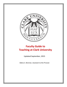 Guide to Teaching at Clark University, September 2015