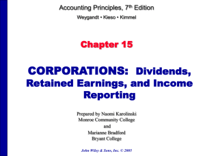 CHAPTER 15 Corporations: Dividends, Retained Earnings, and