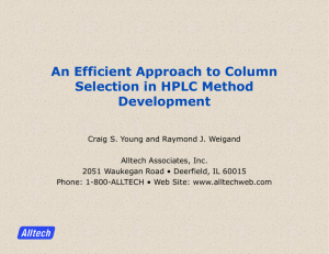 An Efficient Approach to Column Selection in HPLC Method