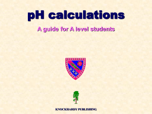 pH calculations - IB Chemistry Web