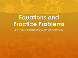 Equations and Practice Problems