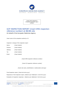 Appendix 3 to INS-GCP-4 procedure for reporting of GCP