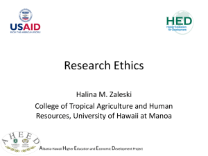 Research Ethics - University of Hawaii at Manoa