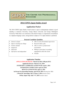 CEPEX 2016 Japan Studies Award Application Packet