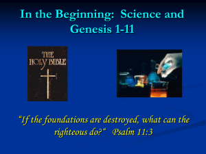 4 - In the Beginning: Science and Genesis 1-11