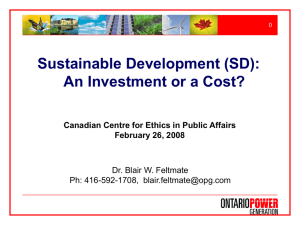 Sustainable Development (SD) - Canadian Centre for Ethics in