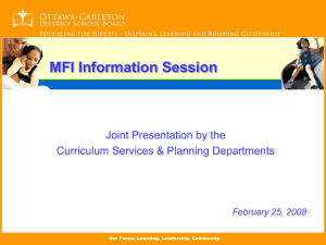 MFI Information Session - Ottawa
