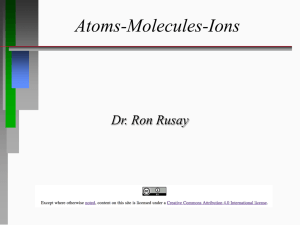 Atoms, Molecules, and Ions