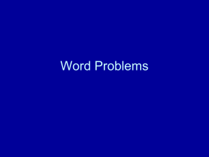 Word Problems - Primary Resources