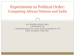 Experiments in Political Order: Comparing African Nations and India