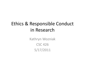 Ethics & Responsible Conduct in Research