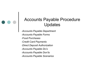 Accounts Payable Presentation - Finance and Administrative Services